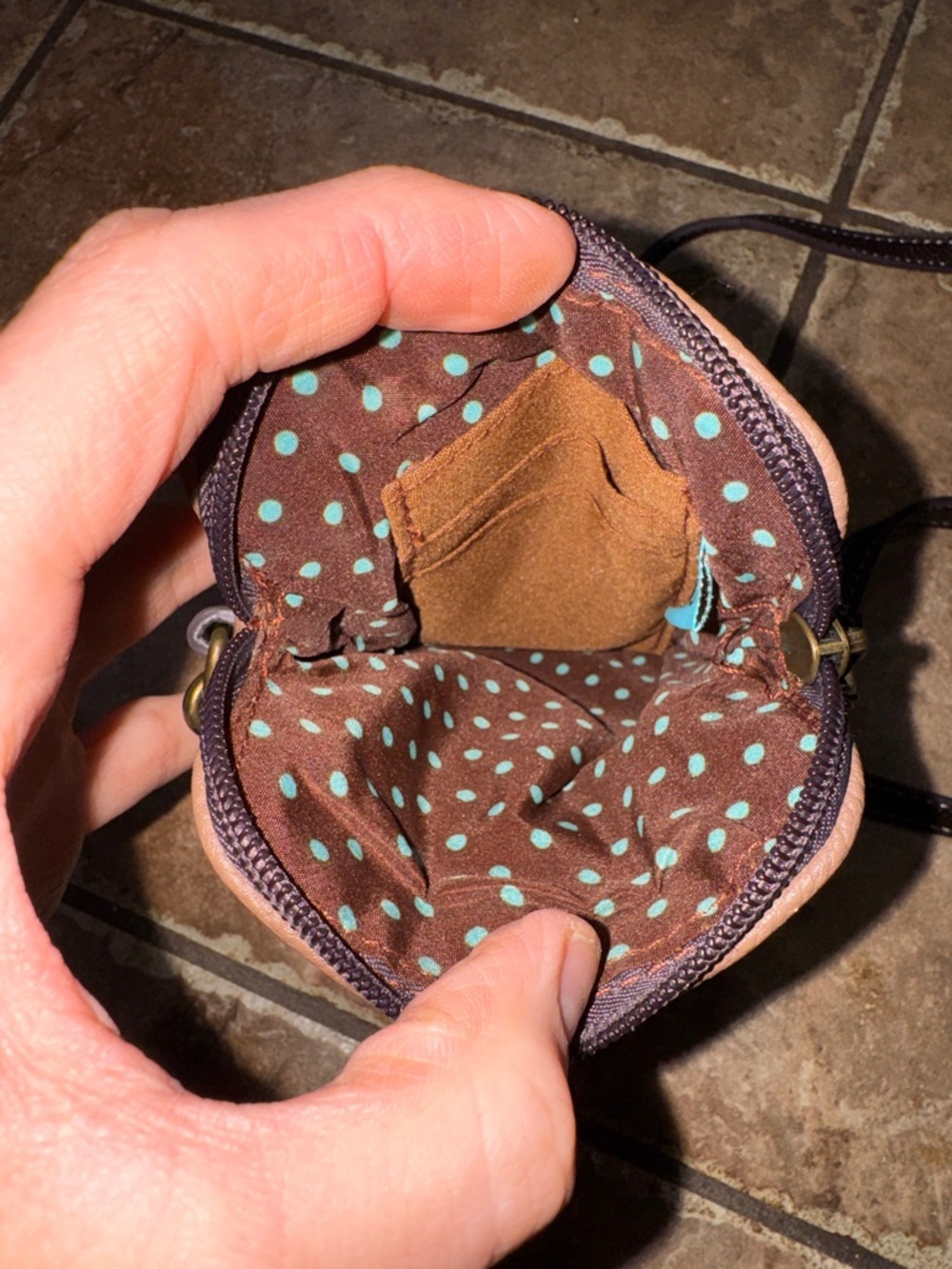 CHALA Dog Appliqué Crossbody Bag in Brown & Cream - Picture 4 of 4